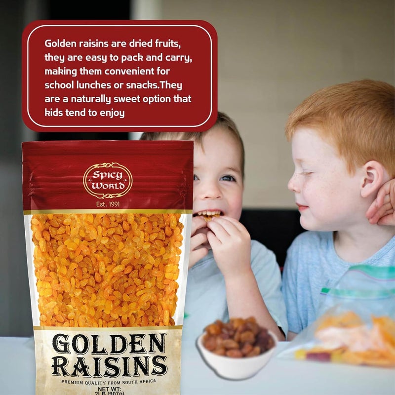 Spicy World Golden Raisins 2 LB Bag - Image 4